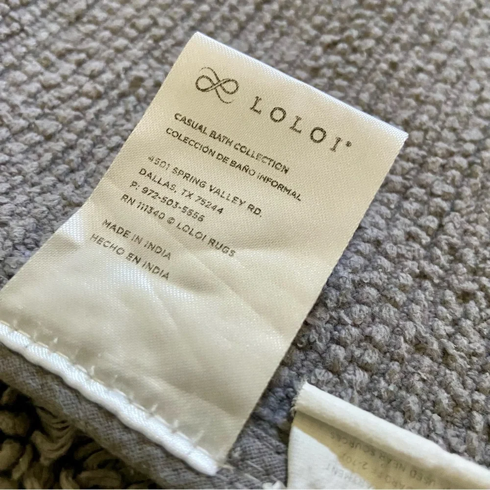 Loloi Grey Cotton Bathmat